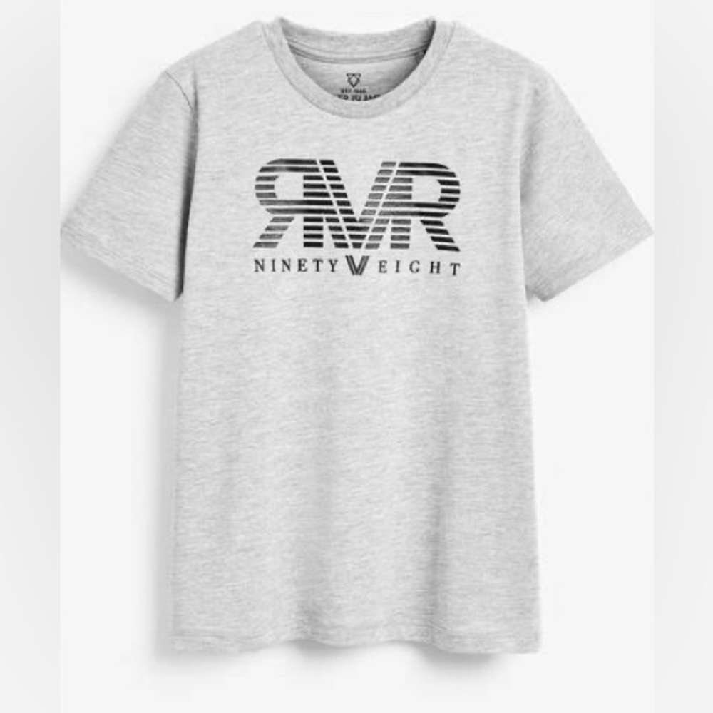 River Island Boys Grey 'Ninety Eight' Print Short Sleeve T-Shirt